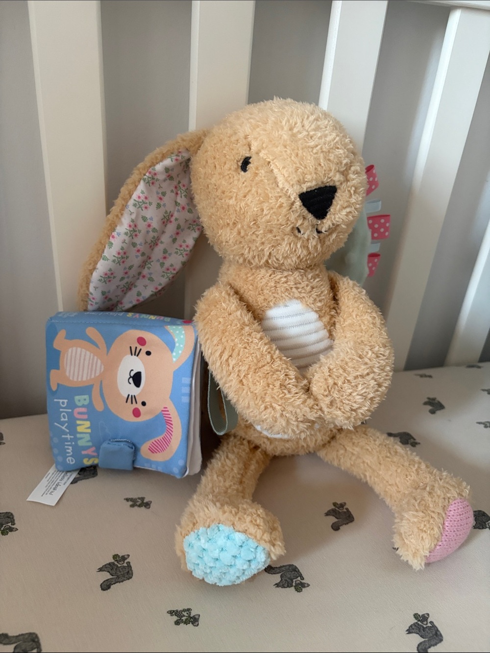 NWT Bunny Cottage Core Stuffy Crinkle Baby Kids